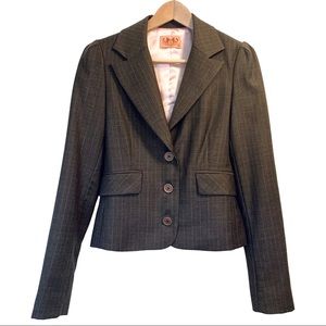 Vintage EUC Juicy Couture Cropped Blazer- Taupe Pinstripe